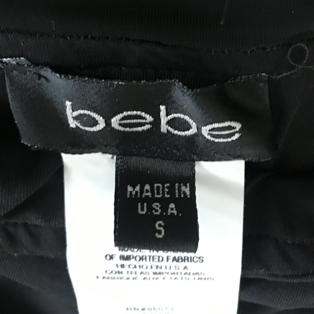 BEBE Strapless Stretchy Black Dress - Sz S - Picture 7 of 11